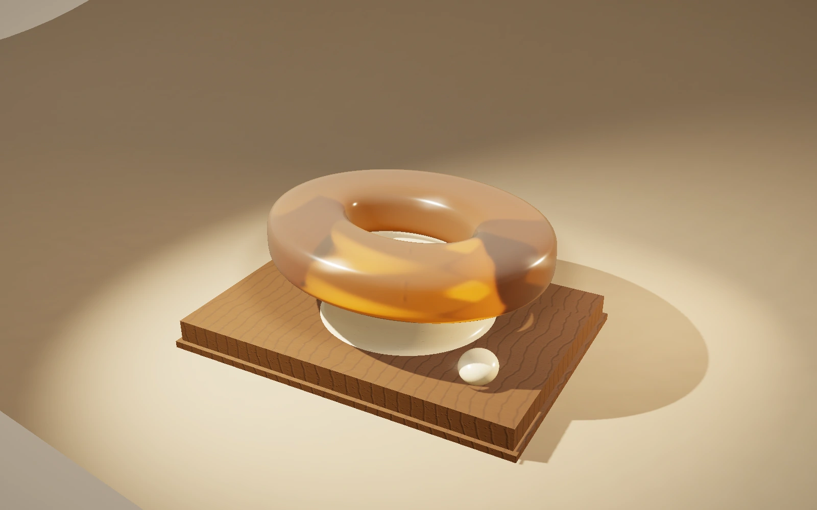 Softlight, a soft translucent object on a warmly lit plinth
